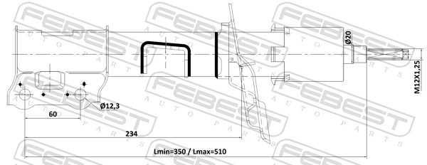 FEBEST 12110-005FL - Амортизатор