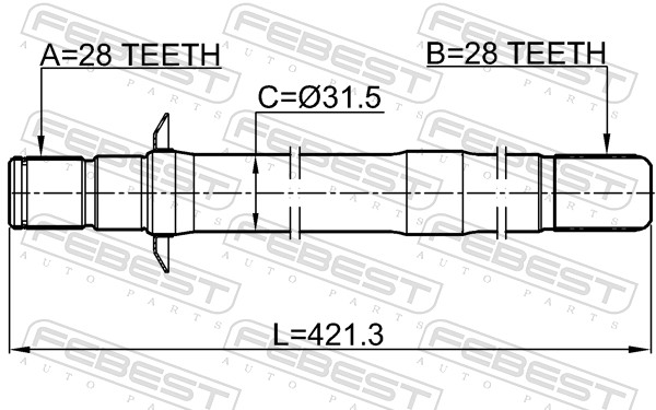 FEBEST 1212-DM15RH - Приводной вал (полуось)