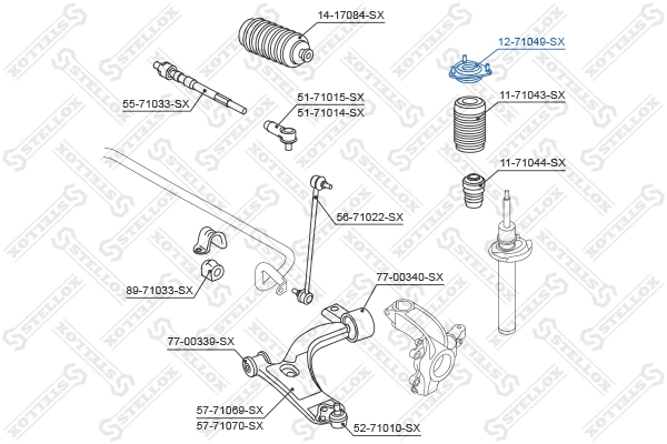 STELLOX 12-71049-SX - Опора амортизатора