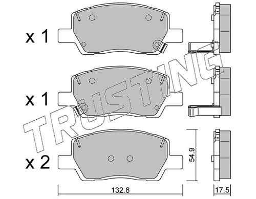 TRUSTING 1296.0 - Тормозные колодки 