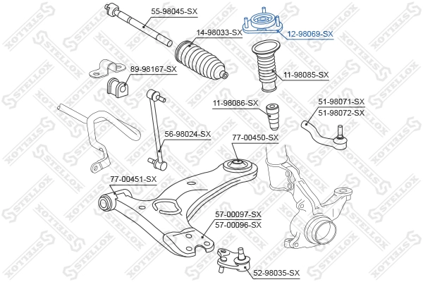 STELLOX 12-98069-SX - Опора амортизатора