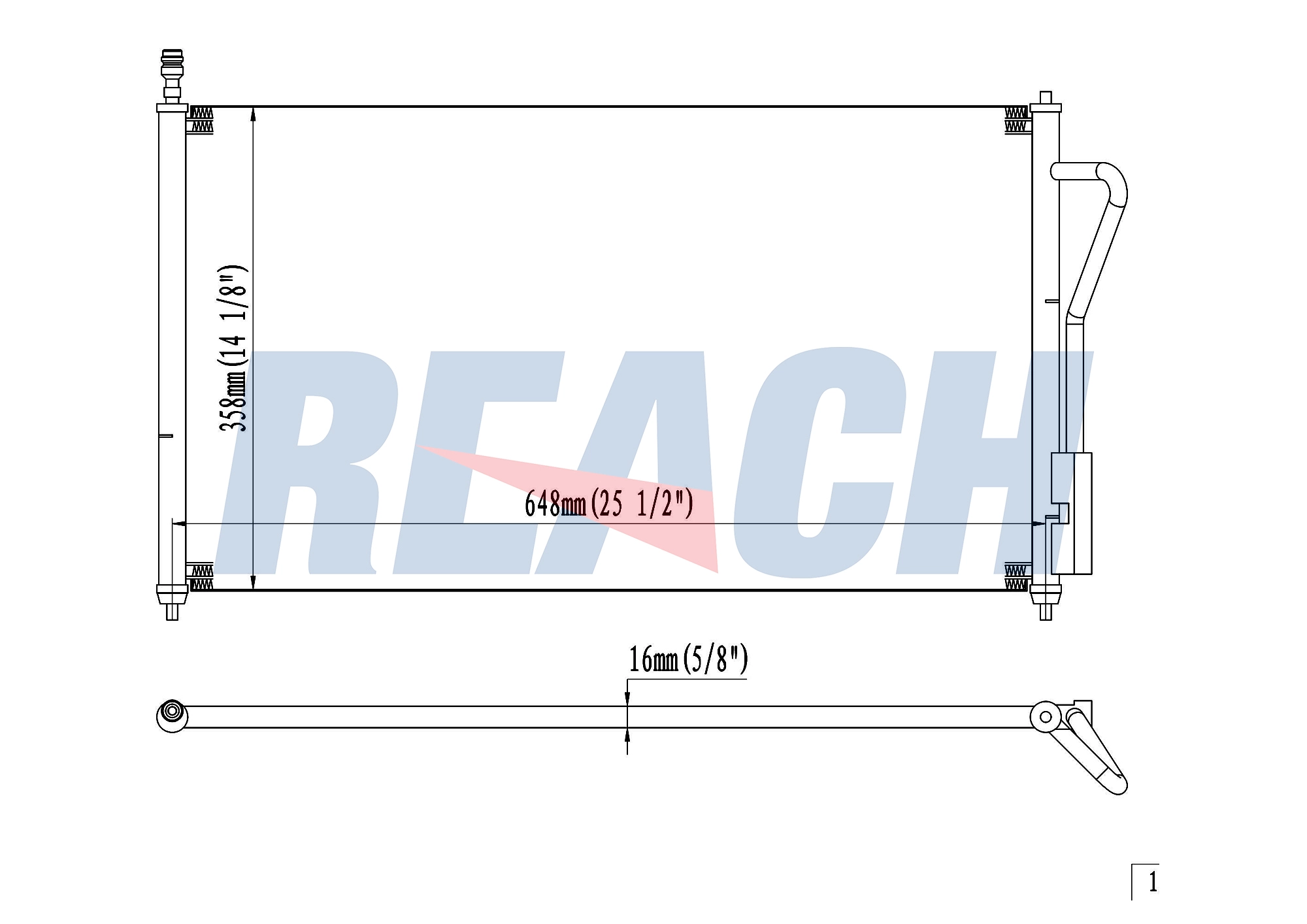 REACH 1.30.0335.P - Радиатор кондиционера