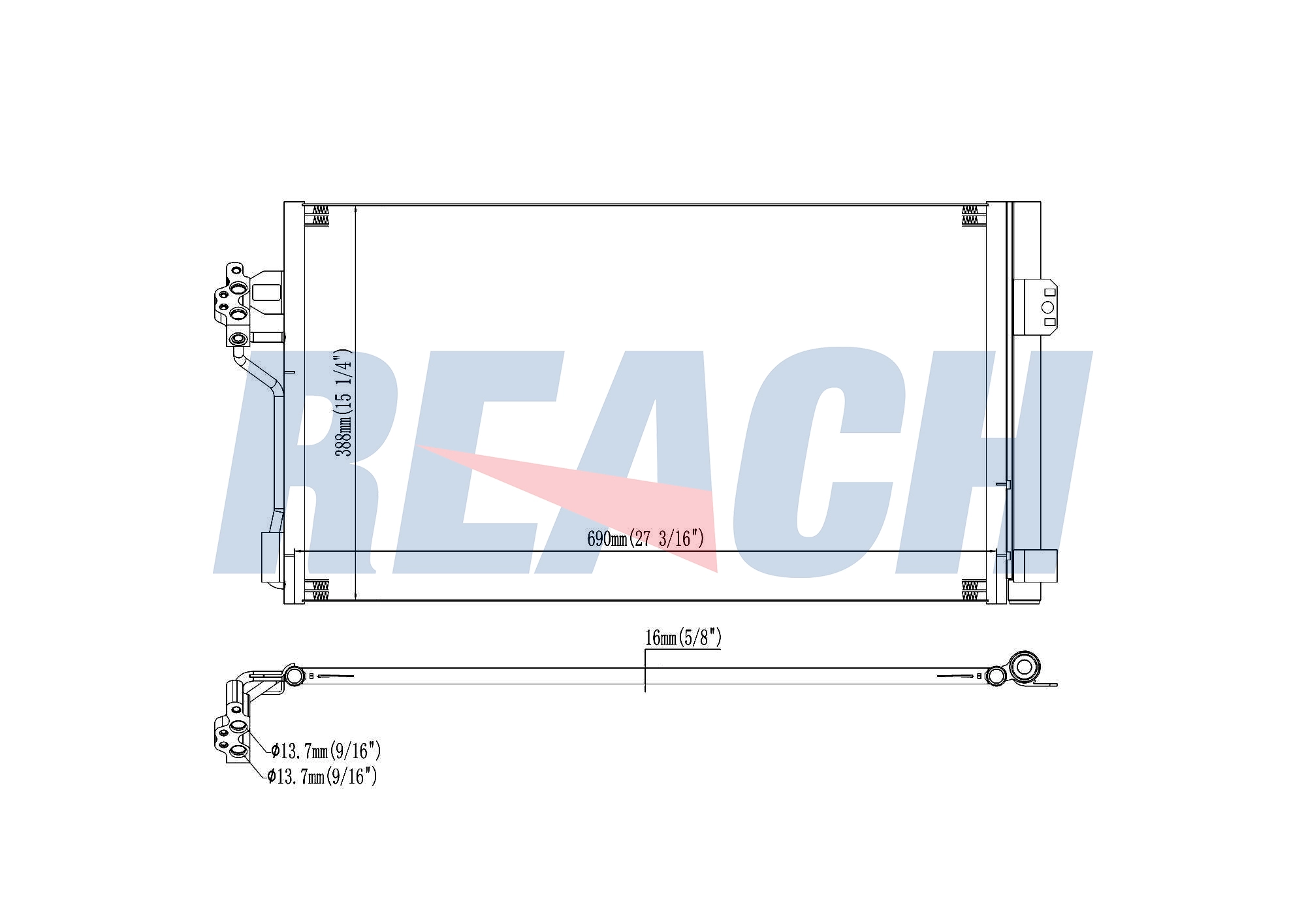 REACH 1.30.1063.PD - Радиатор кондиционера