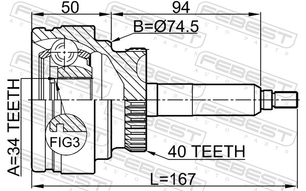 FEBEST 1410-REXIIPTA40 - ШРУС