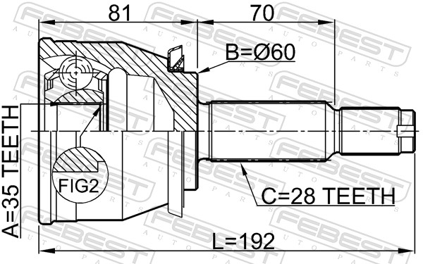 FEBEST 1410-REXI - ШРУС