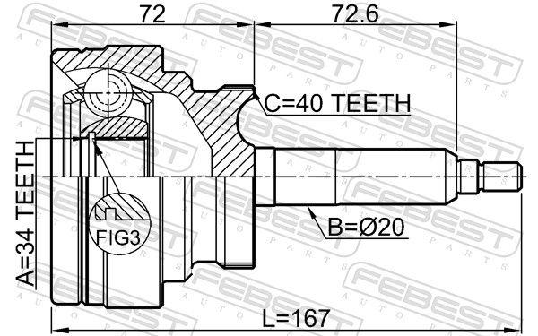 FEBEST 1410-ROD - ШРУС