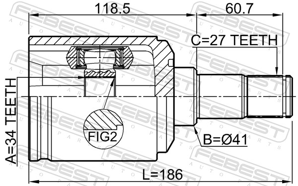 FEBEST 1411-KORMTLH - ШРУС