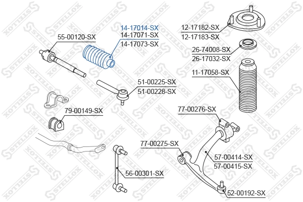 STELLOX 14-17014-SX - Пыльник рулевой рейки