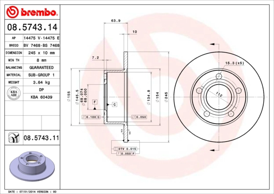 Тормозной диск COATED DISC LINE