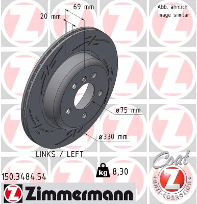 ZIMMERMANN 150.3484.54 - Тормозной диск BLACK Z