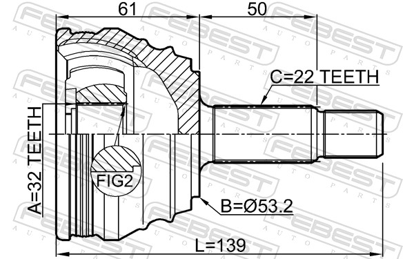 FEBEST 1510-005 - ШРУС