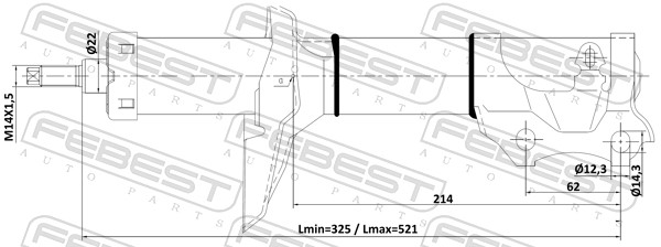 FEBEST 15110-001F - Амортизатор