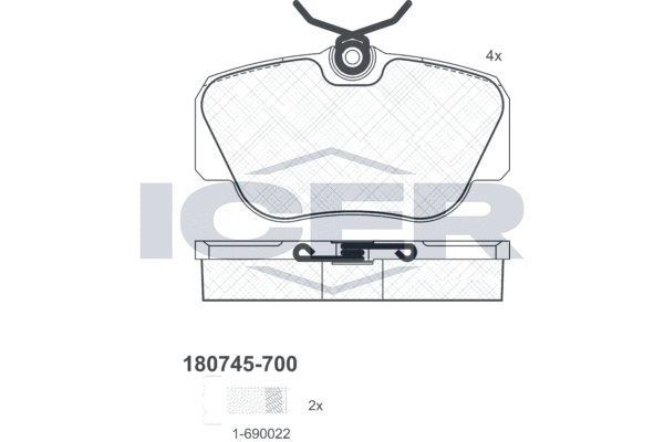 ICER 180745-700 - Тормозные колодки 