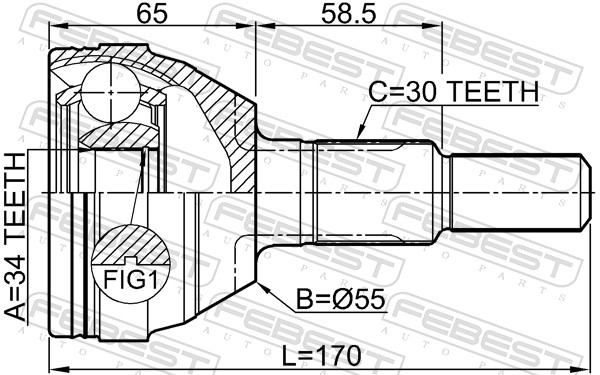FEBEST 1810-ANT - ШРУС