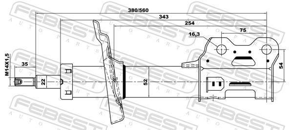 FEBEST 18110-001FL - Амортизатор