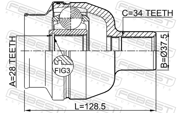 FEBEST 1811-Z19DRH - ШРУС