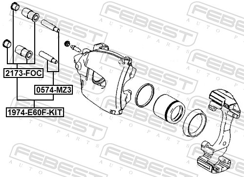 FEBEST 1974-E60F-KIT - Направляющая суппорта