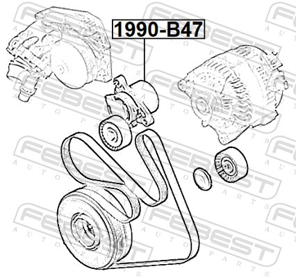 FEBEST 1990-B47 - Натяжитель ремня генератора