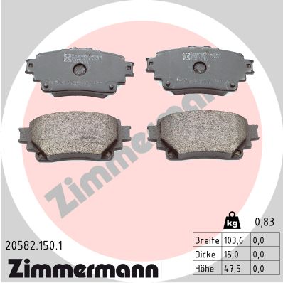 ZIMMERMANN 20582.150.1 - Тормозные колодки 