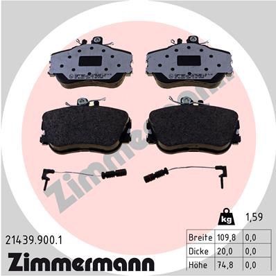 ZIMMERMANN 21439.900.1 - Комплект тормозных колодок, дисковый тормоз rd:z
