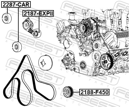 FEBEST 2187-EXPII - Натяжной ролик