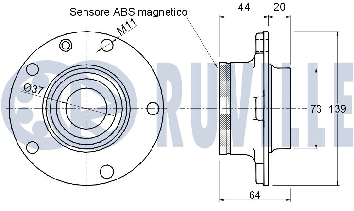 RUVILLE 220051 - Ступичный подшипник