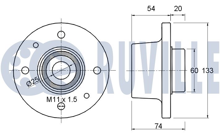 RUVILLE 220155 - Ступичный подшипник
