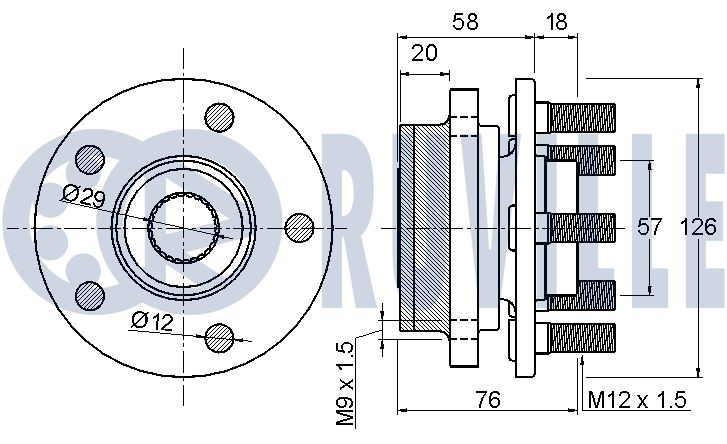 RUVILLE 220573 - Ступичный подшипник