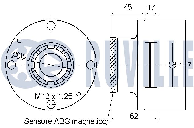 RUVILLE 220729 - Ступичный подшипник