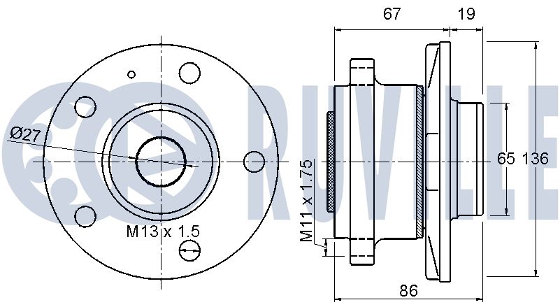 RUVILLE 220979 - Ступичный подшипник