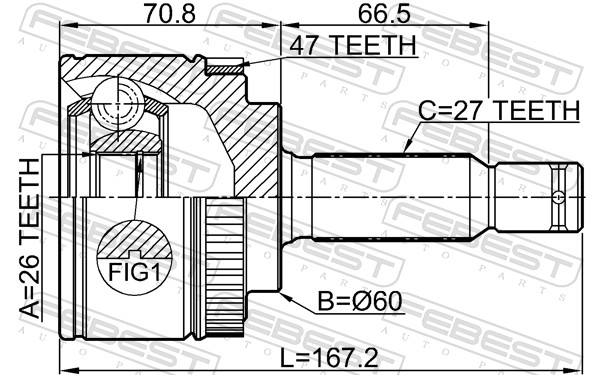 FEBEST 2210-OPIA47 - ШРУС
