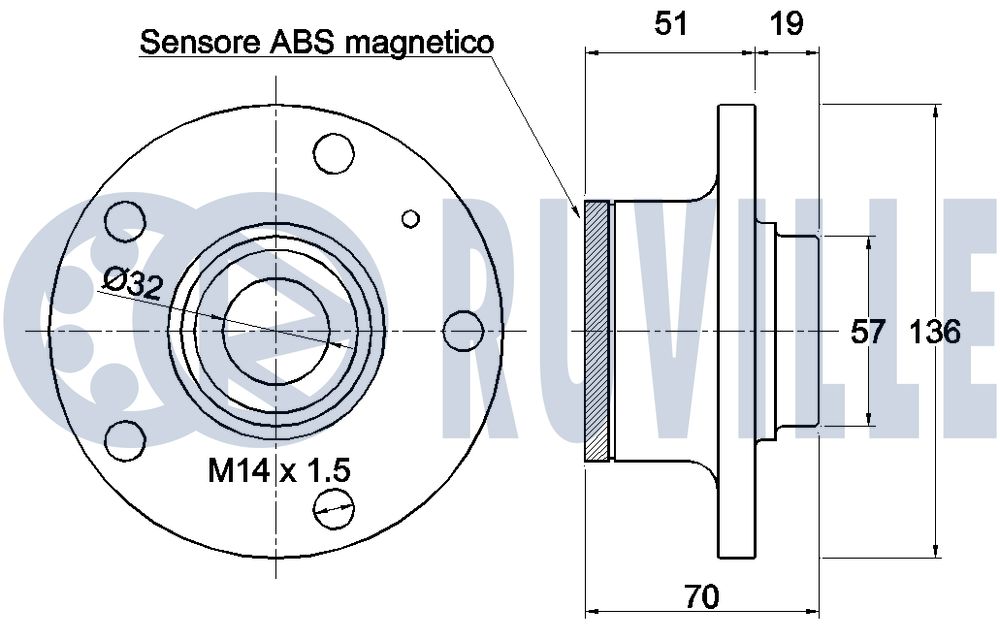 RUVILLE 221101 - Ступичный подшипник