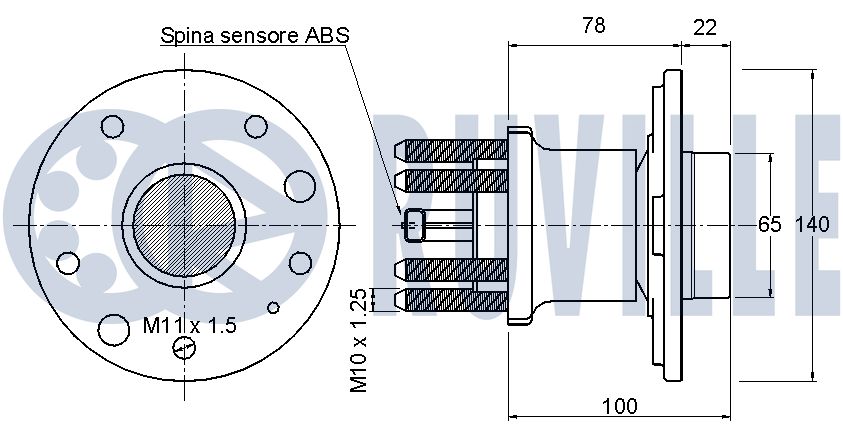 RUVILLE 221150 - Ступичный подшипник