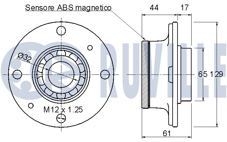 RUVILLE 221186 - Ступичный подшипник