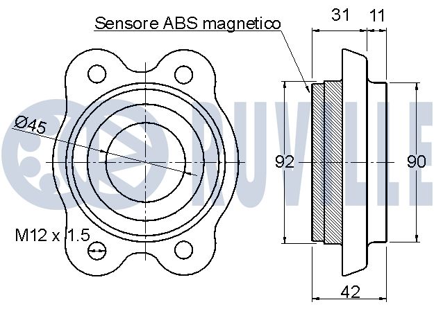 RUVILLE 221194 - Ступичный подшипник
