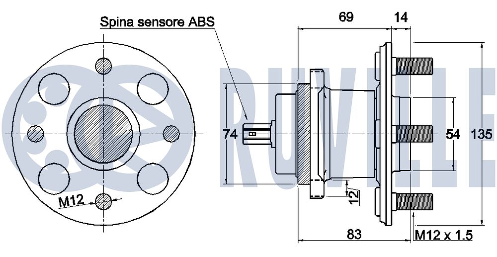 RUVILLE 221424 - Ступичный подшипник