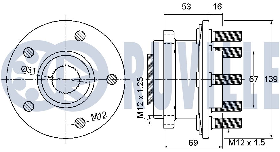 RUVILLE 221565 - Ступичный подшипник