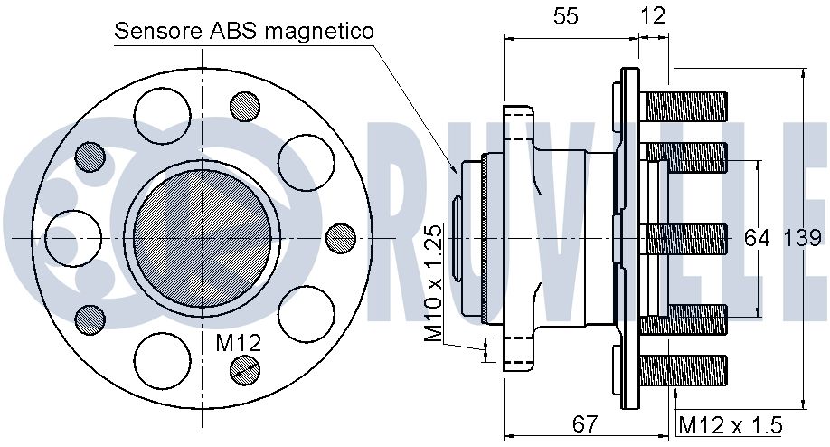 RUVILLE 221570 - Ступичный подшипник