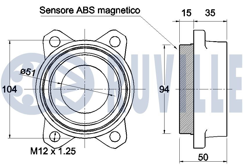 RUVILLE 221679 - Ступичный подшипник
