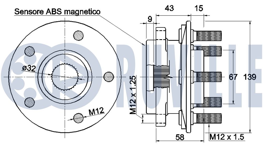 RUVILLE 221725 - Ступичный подшипник