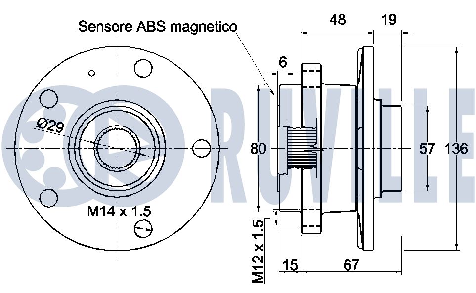 RUVILLE 221786 - Ступичный подшипник