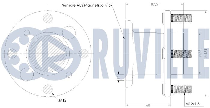 RUVILLE 221838 - Ступичный подшипник