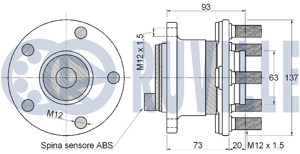RUVILLE 221854 - Ступичный подшипник