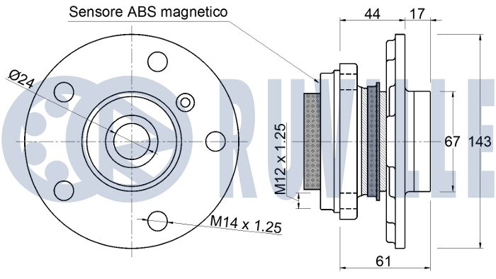 RUVILLE 221908 - Ступичный подшипник