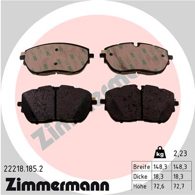 ZIMMERMANN 22218.185.2 - Тормозные колодки 