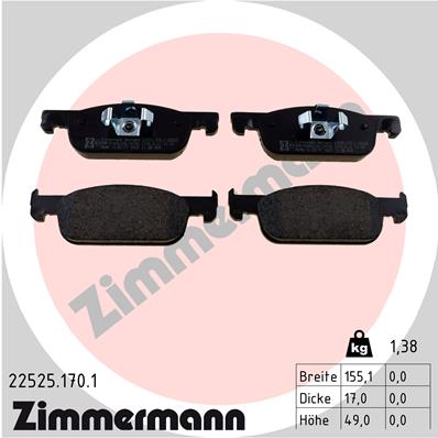 ZIMMERMANN 22525.170.1 - Тормозные колодки 