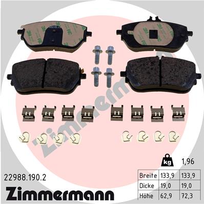 ZIMMERMANN 22988.190.2 - Тормозные колодки 