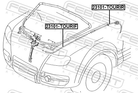 FEBEST 23101-TOURIR - Тросик капота