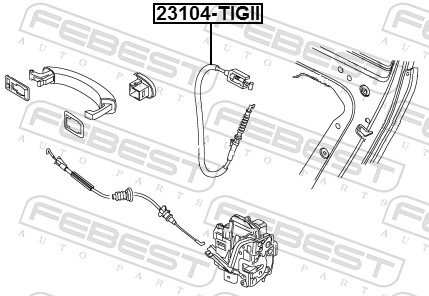 FEBEST 23104-TIGII - Тросик двери
