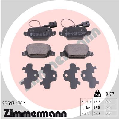 ZIMMERMANN 23517.170.1 - Тормозные колодки 